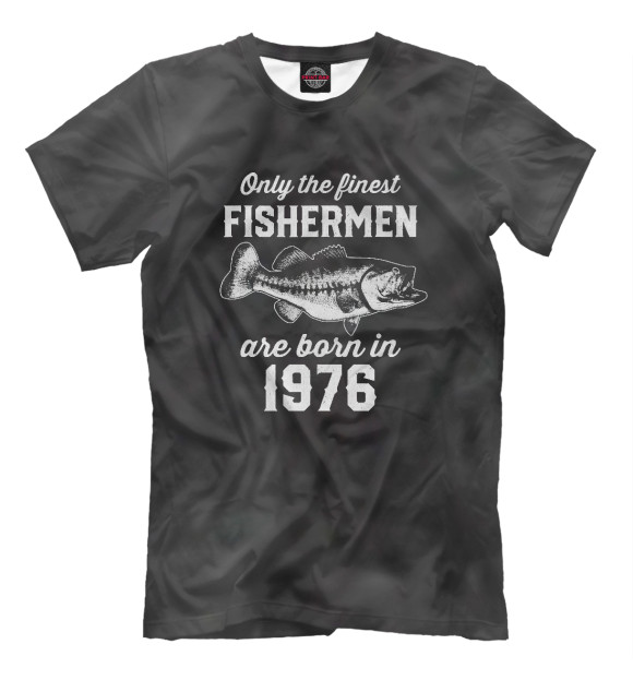 Мужская футболка с изображением Fishermen born in 1976 цвета Белый