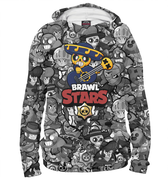 Мужское худи с изображением Brawl Stars: Poko цвета Белый