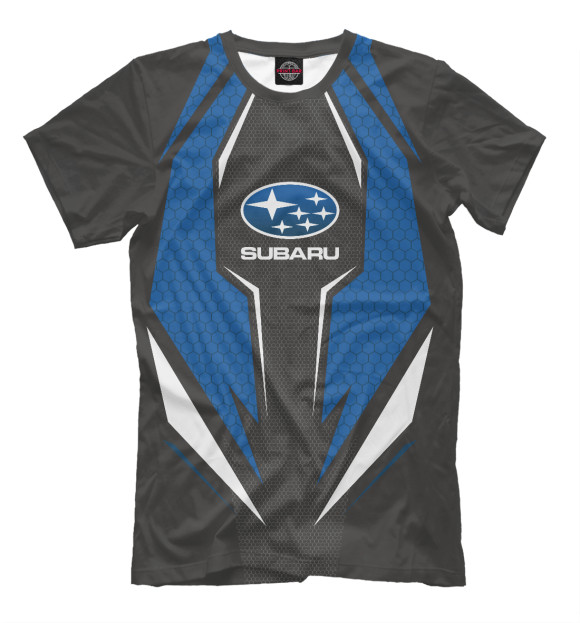 Мужская футболка с изображением Subaru Driver team цвета Белый