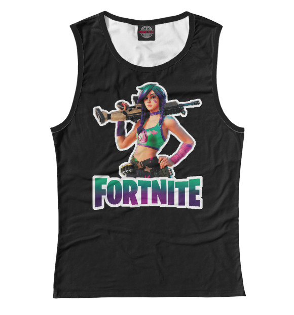Майка для девочки с изображением Fortnite - Girl with Gun цвета Белый