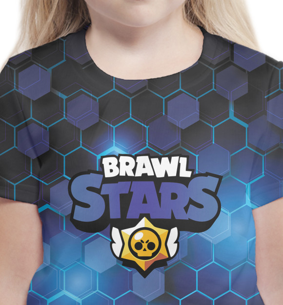 Футболка для девочек с изображением Brawl Stars цвета Белый