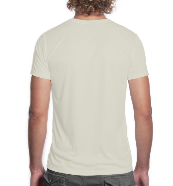 Мужская футболка с изображением Довольный корги в венке цвета Белый