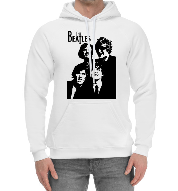 Мужской хлопковый худи с изображением The Beatles цвета Белый