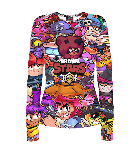 Женский лонгслив с изображением Brawl Stars Jessie цвета Белый