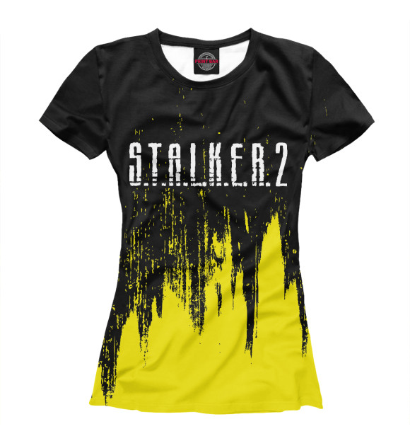 Женская футболка с изображением Stalker 2 / Сталкер 2 цвета Белый