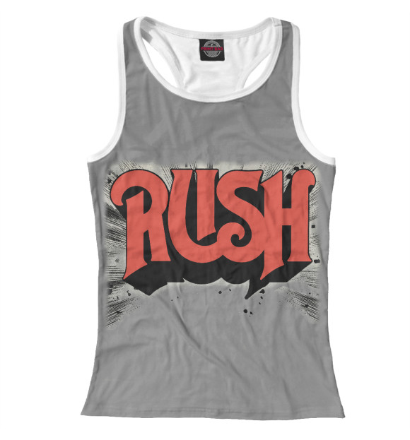 Женская майка-борцовка с изображением Rush цвета Белый