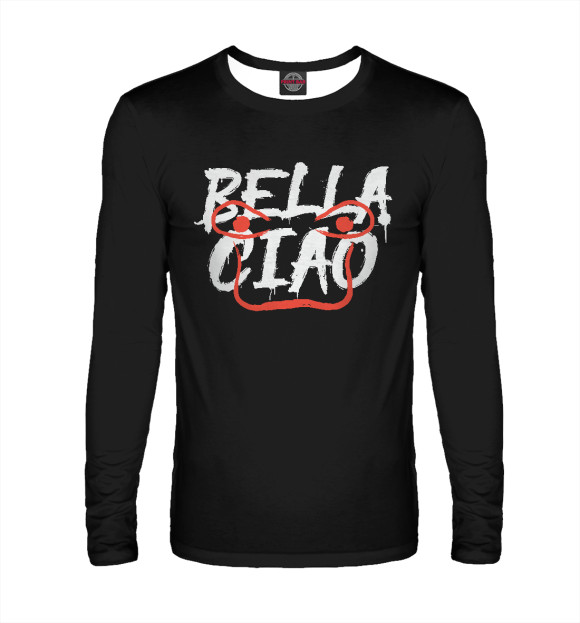 Мужской лонгслив с изображением Bella Ciao цвета Белый
