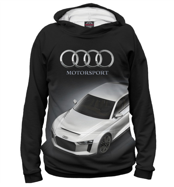 Женское худи с изображением Audi Motorsport цвета Белый