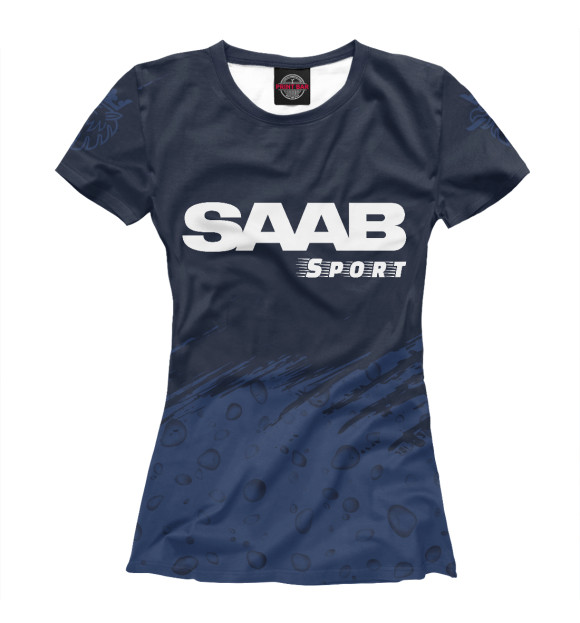 Женская футболка с изображением Saab | Sport цвета Белый