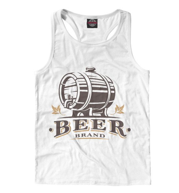 Мужская майка-борцовка с изображением Пиво цвета Белый