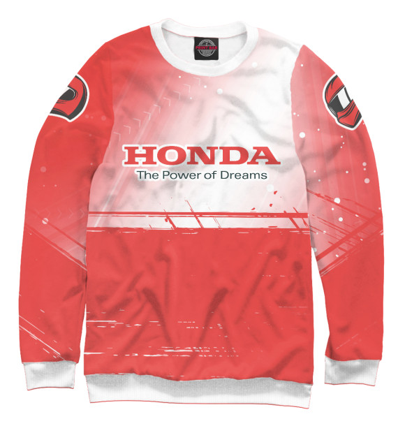Свитшот для мальчиков с изображением Хонда - Racing (Рукава) цвета Белый
