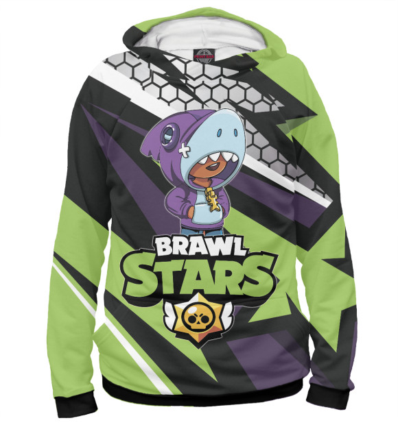 Мужское худи с изображением Brawl Stars цвета Белый