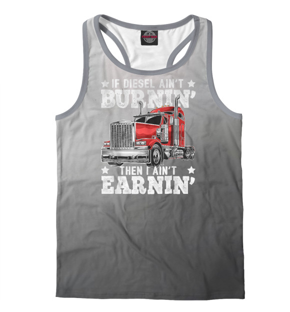 Мужская майка-борцовка с изображением If Diesel Ain't Burning цвета Белый