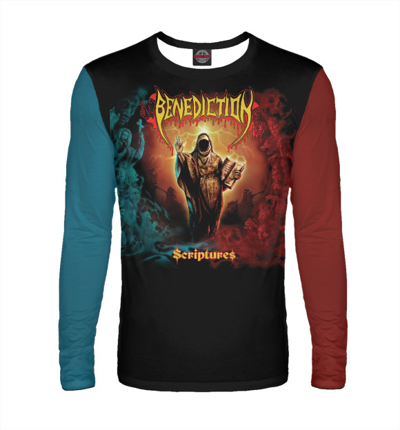 Мужской лонгслив с притом Benediction цвета Белый Мужской лонгслив с изображением Benediction цвета Белый