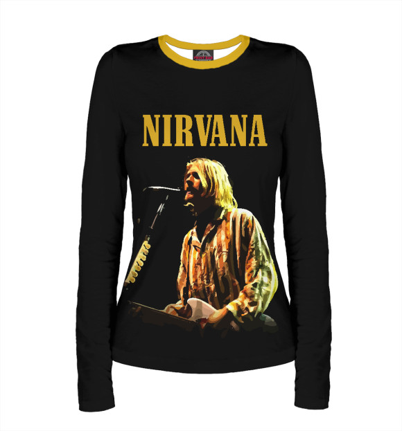 Женский лонгслив с изображением Nirvana цвета Белый