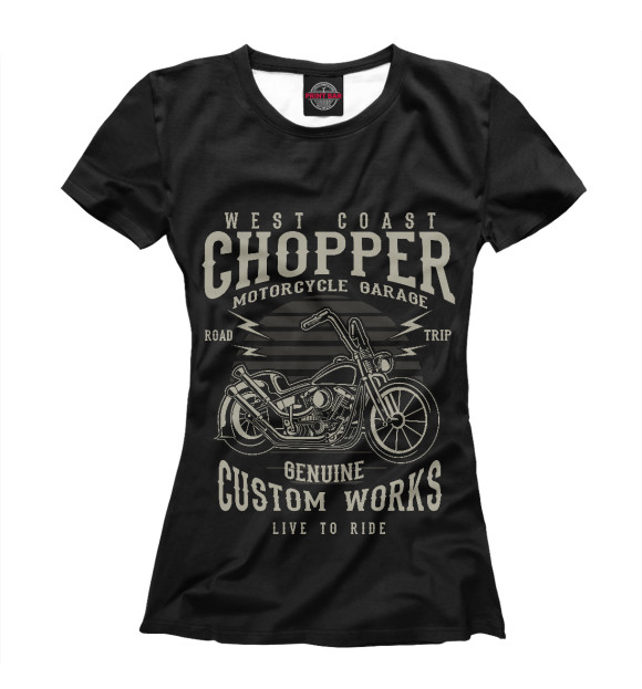 Женская футболка с изображением West Coast Chopper цвета Белый