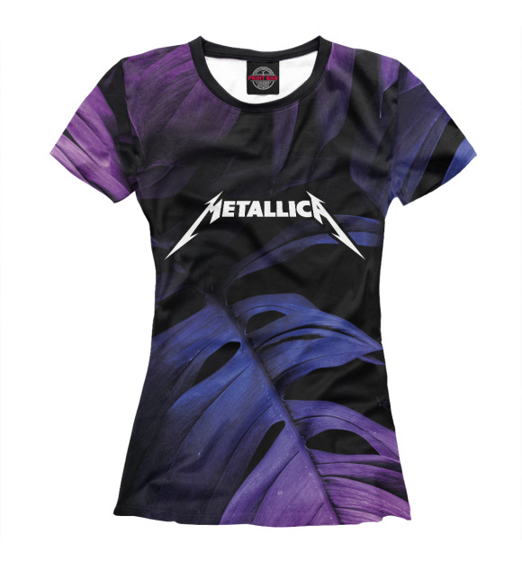 Футболка для девочек с изображением Metallica Neon Monstera цвета Белый