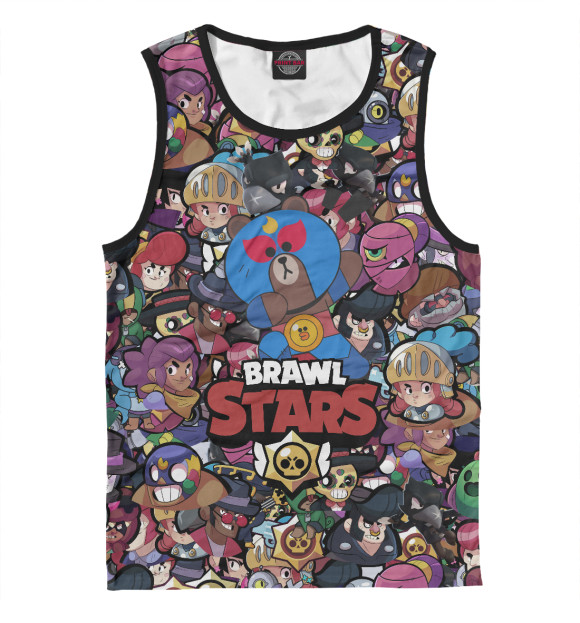 Мужская майка с изображением Brawl Stars цвета Белый