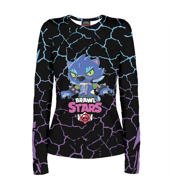 Женский лонгслив с изображением Brawl Stars цвета Белый
