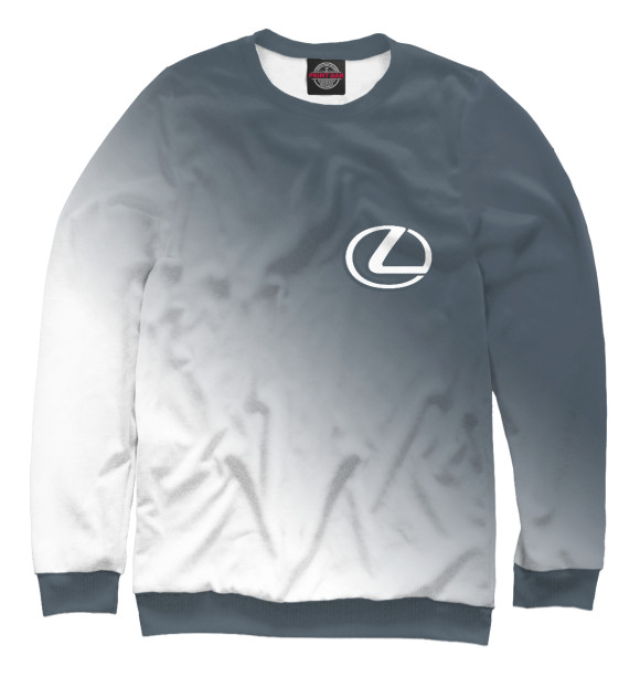 Мужской свитшот с изображением Lexus / Лексус цвета Белый
