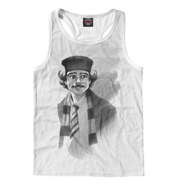 Мужская майка-борцовка с изображением Инженер цвета Белый