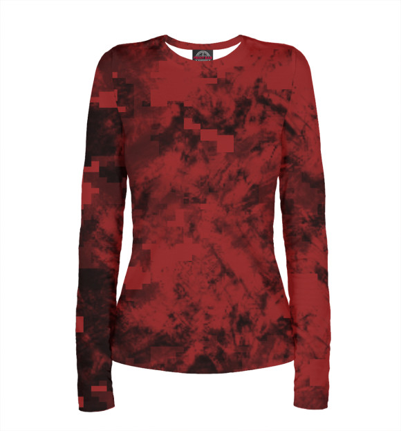 Женский лонгслив с изображением Камуфляжные краски цвета Белый