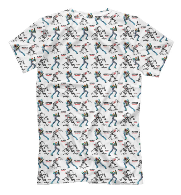 Мужская футболка с изображением Metroid Dread pattern цвета Белый
