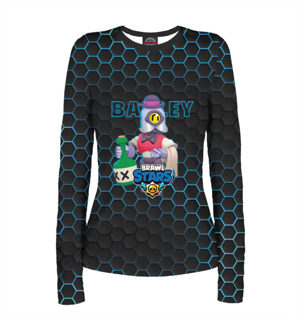 Женский лонгслив с изображением Барли. Brawl Stars цвета Белый