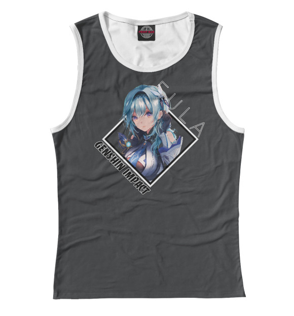 Майка для девочки с изображением Эола. Геншин импакт цвета Белый