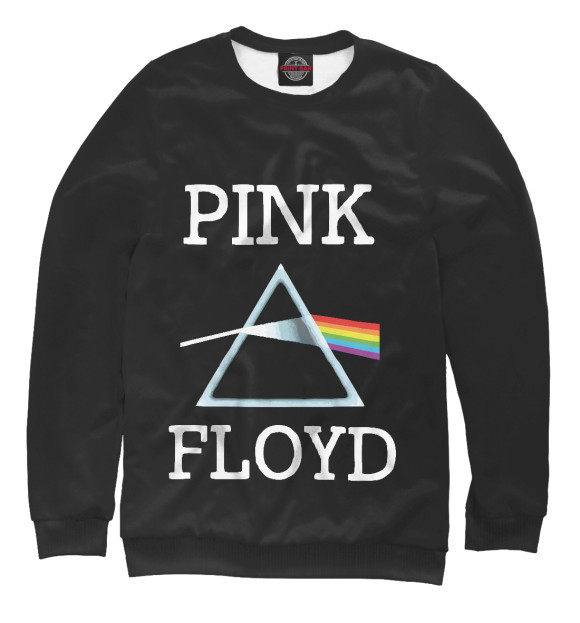 Мужской свитшот с изображением Pink Floyd радуга цвета Белый
