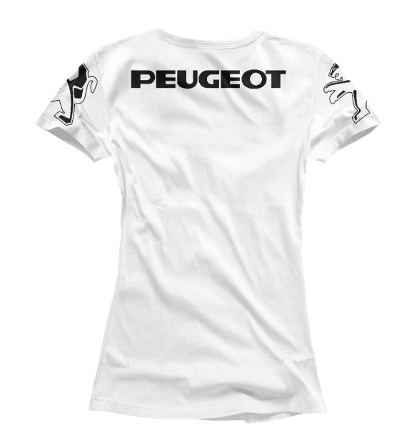 Женская футболка с изображением Peugeot цвета Белый