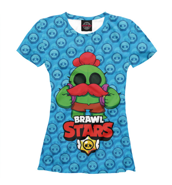 Футболка для девочек с изображением Brawl Stars Spike цвета Белый