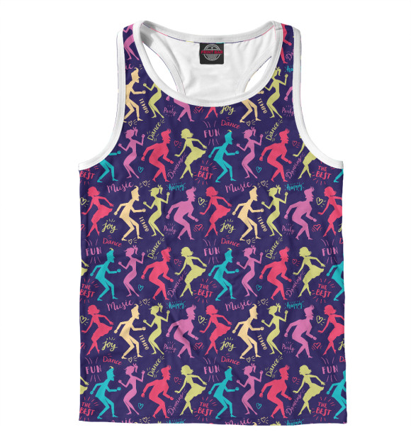 Мужская майка-борцовка с изображением Дискотека цвета Белый