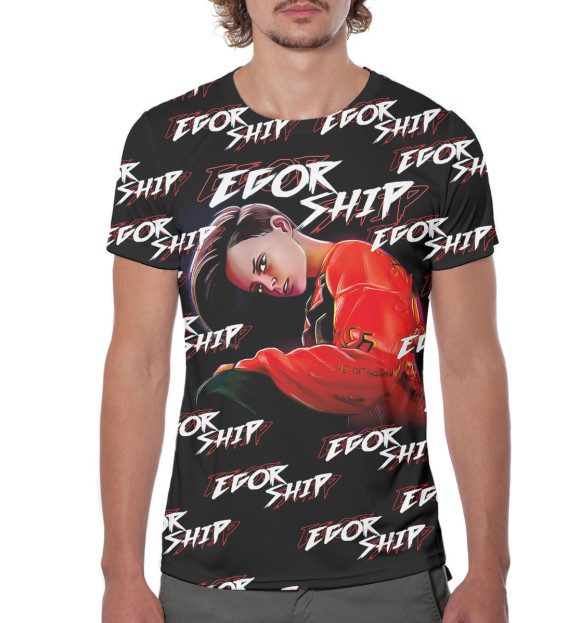 Мужская футболка с изображением Егор Шип цвета Белый