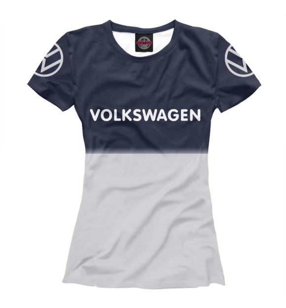 Футболка для девочек с изображением Фольксваген - Полосы цвета Белый