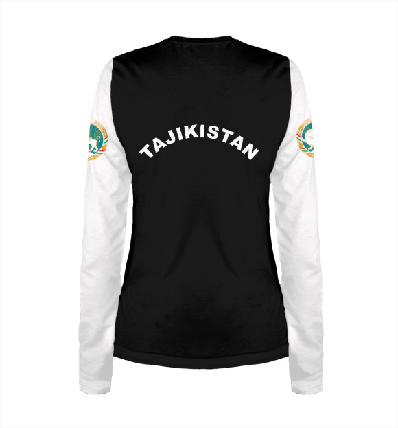 Женский лонгслив с изображением Tajikistan цвета Белый
