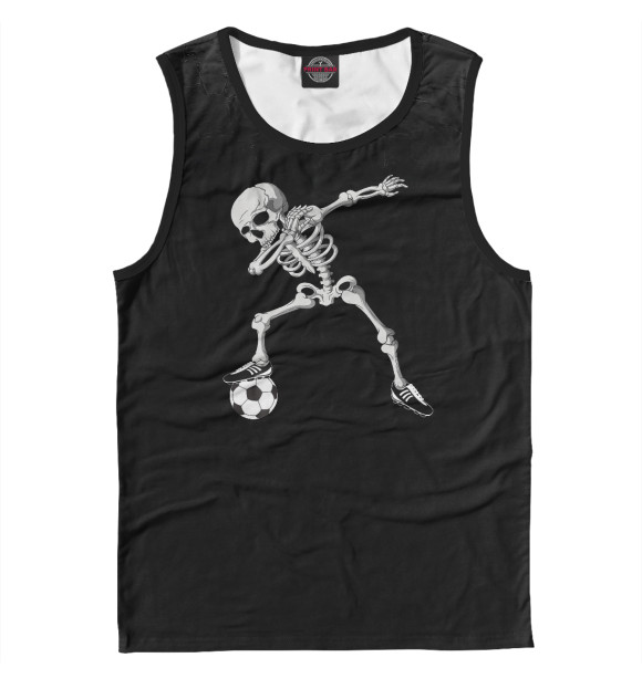 Майка для мальчика с изображением Dabbing Skeleton Soccer цвета Белый