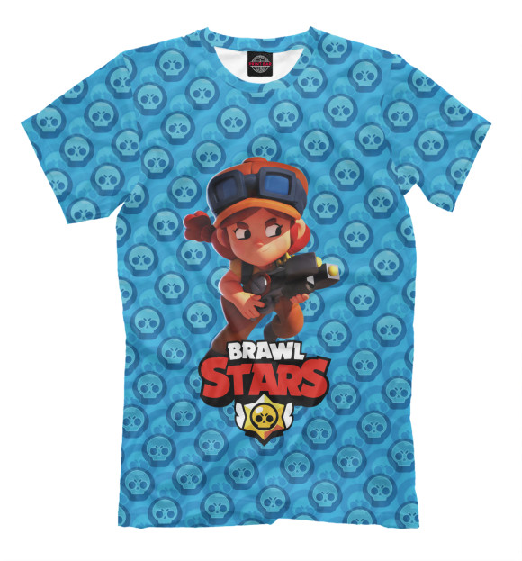 Мужская футболка с изображением Brawl Stars Jessie цвета Белый