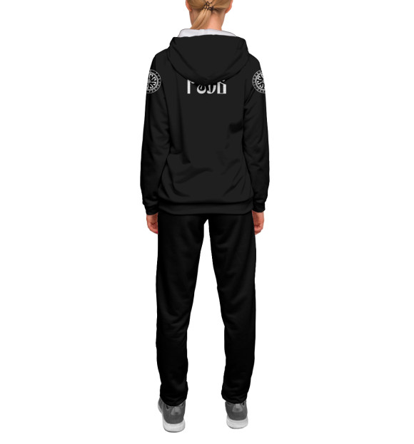 Женский спортивный костюм с изображением Русь (Валькирия и топоры) цвета Белый