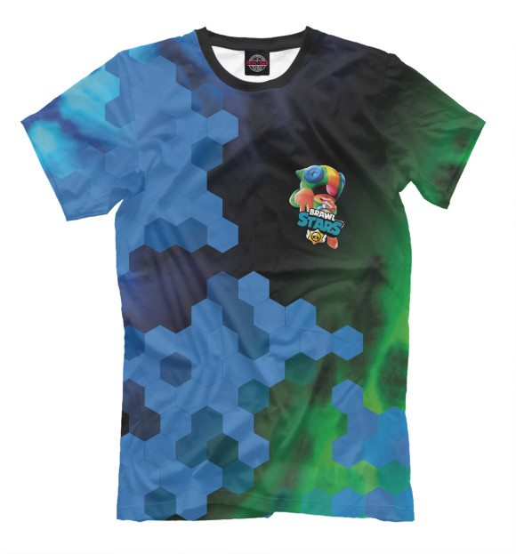 Мужская футболка с изображением Brawl Stars Leon цвета Белый