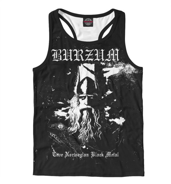 Мужская майка-борцовка с изображением Burzum Black Metal цвета Белый