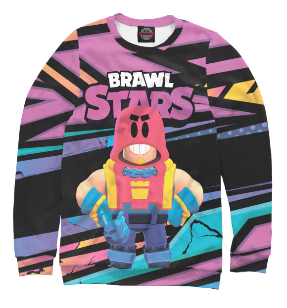 Женский свитшот с изображением Grom BrawlStars Гром бравл цвета Белый