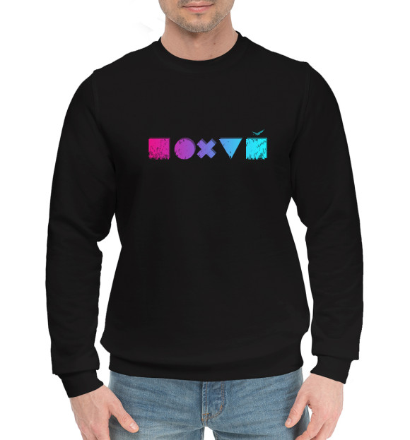 Мужской хлопковый свитшот с изображением Равнодушие цвета Черный