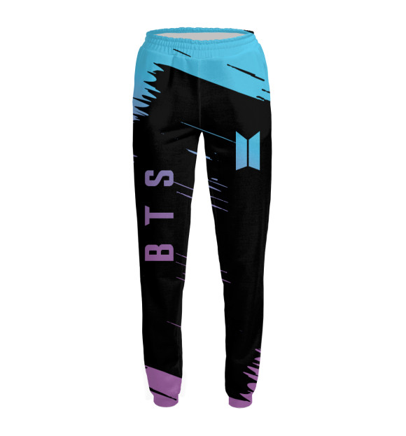 Женские спортивные штаны с притом BTS цвета Белый Женские спортивные штаны с изображением BTS цвета Белый