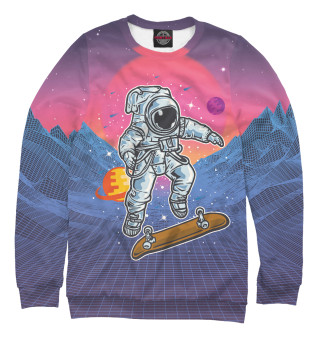 Свитшот для девочек Космонавт прыгает на скейте