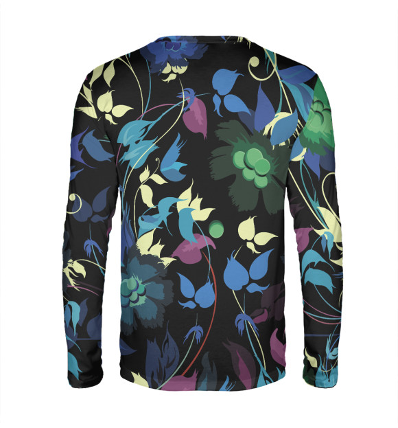 Мужской лонгслив с изображением Colorful summer pattern цвета Белый