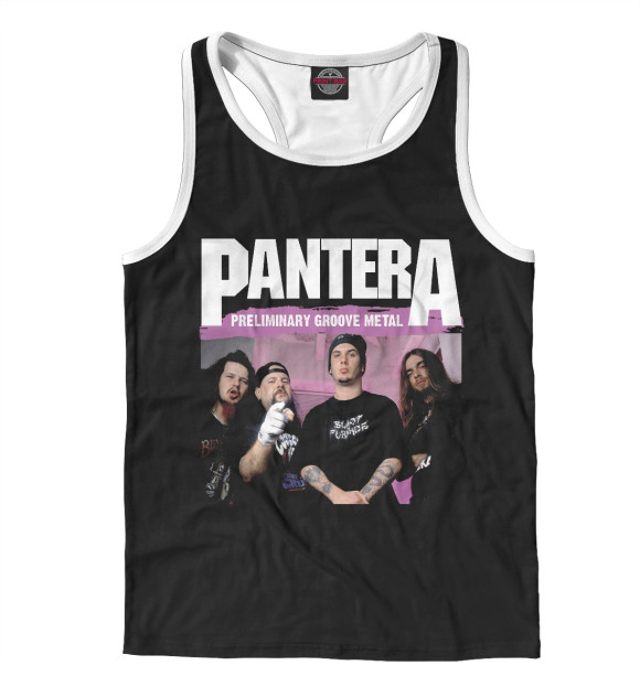 Мужская майка-борцовка с изображением Pantera цвета Белый