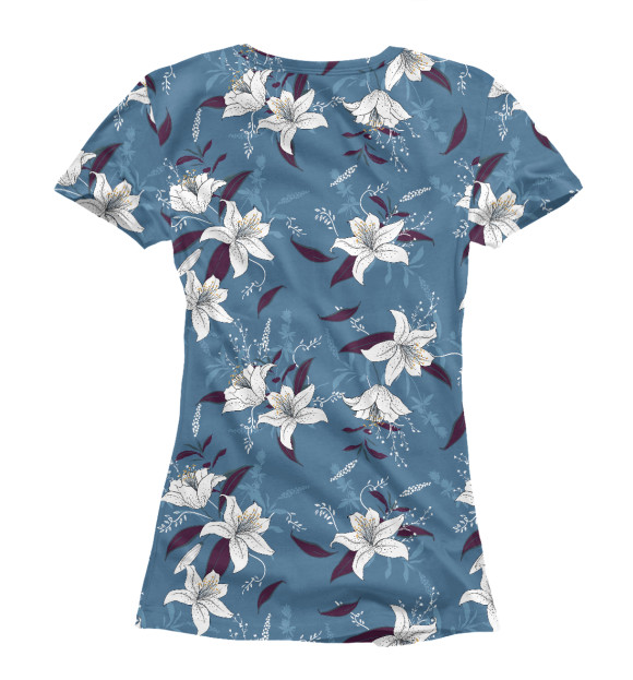 Женская футболка с изображением Прекрасные лилии цвета Белый