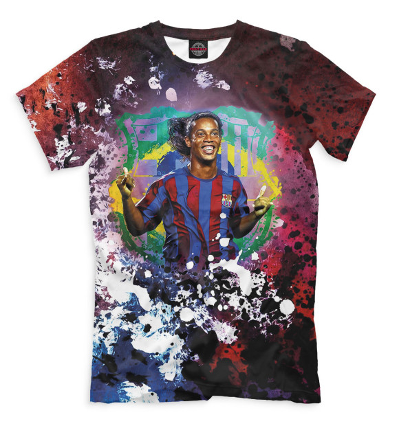 Мужская футболка с изображением Ronaldinho цвета Белый