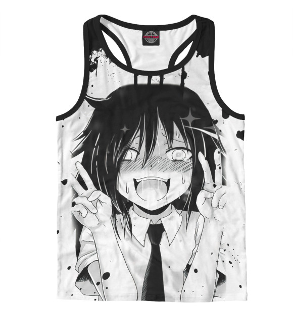 Мужская майка-борцовка с изображением Ahegao цвета Белый